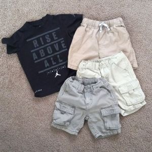 TODDLER boys 2T cargo shorts, 3T Jordan tshirt